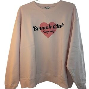 WILDFOX Graphic Crewneck XXL Pale Pink NWT